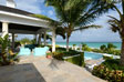 Lounge area of dining pavilion and pool