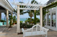 View with dining pavilion at left and one master suite at right